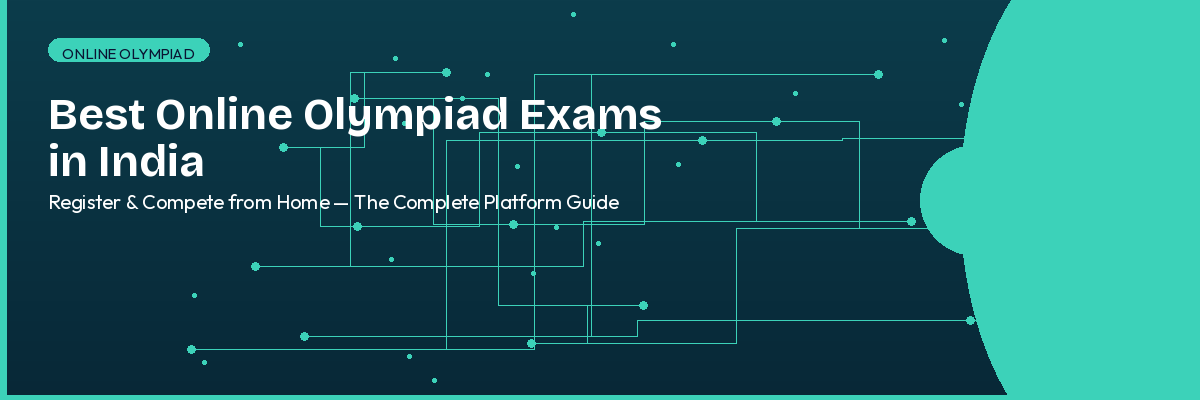 Student participating in an online olympiad exam from home in India