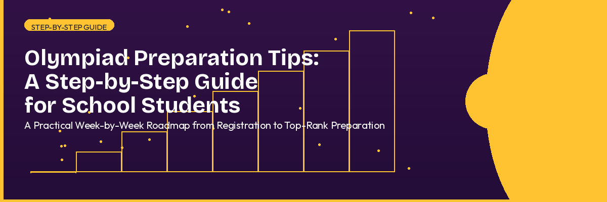 School student following a step-by-step olympiad preparation guide from registration to exam day
